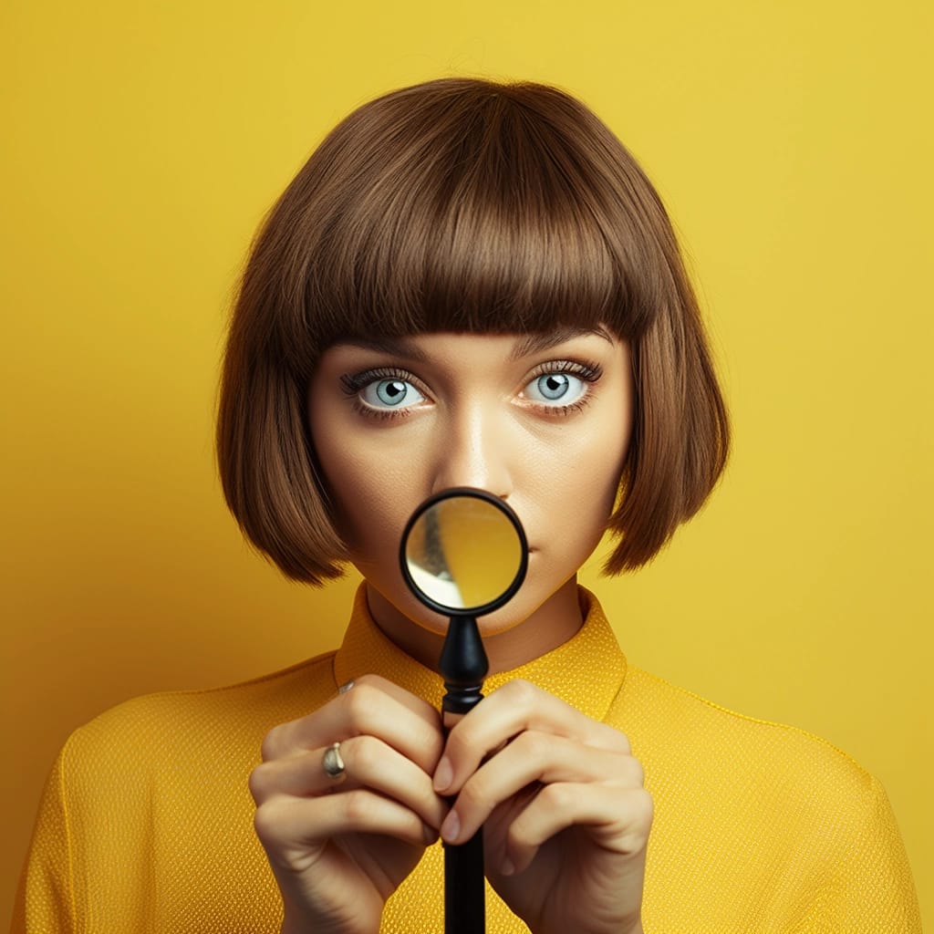 Female using a magnifying glass to find par-time work